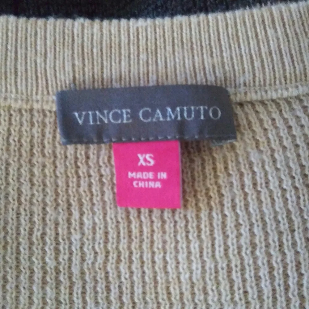 Vince Camuto Colorblock Waffle Knit V-Neck Sweater